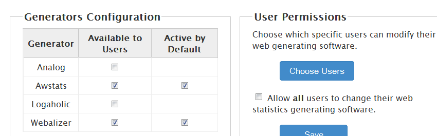 disable stats in cpanel